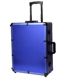 Blue Color Cosmetic Beauty Case , Makeup Mirror Suitcase With Lights