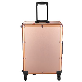 Beautiful Rolling Makeup Case With Lighted Mirror , Makeup Trolley With Mirror