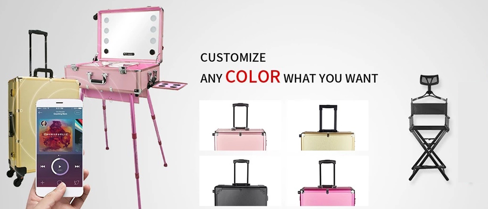 China best Makeup Case With Mirror And Lights on sales